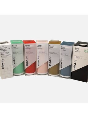 Cricut Joy Smart Vinyl Permanent Bundle 7 Rolls Multicolored Transfer Tape